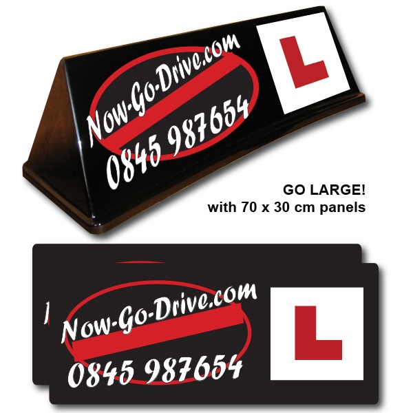 Black Mini Rover Roof Sign - Graphic Advantage Tri-Pak XTRA